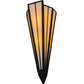 Meyda Lighting Brum 9" 2-Light Textured Black Wall Sconce With Beige Art Shade Glass