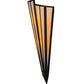 Meyda Lighting Brum 9" 2-Light Textured Black Wall Sconce With Beige Art Shade Glass