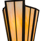 Meyda Lighting Brum 9" 2-Light Textured Black Wall Sconce With Beige Art Shade Glass