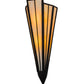 Meyda Lighting Brum 9" 2-Light Textured Black Wall Sconce With Beige Art Shade Glass