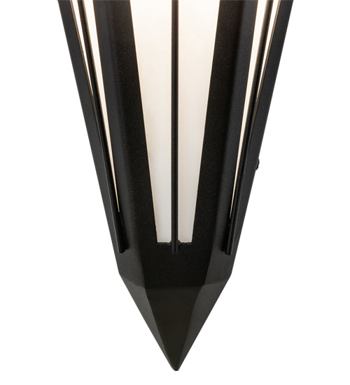 Meyda Lighting Brum 9" 2-Light Textured Black Wall Sconce With White Opal Shade Glass
