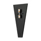 Meyda Lighting Brum 9" 2-Light Textured Black Wall Sconce With White Opal Shade Glass
