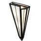 Meyda Lighting Brum 9" 2-Light Textured Black Wall Sconce With White Opal Shade Glass