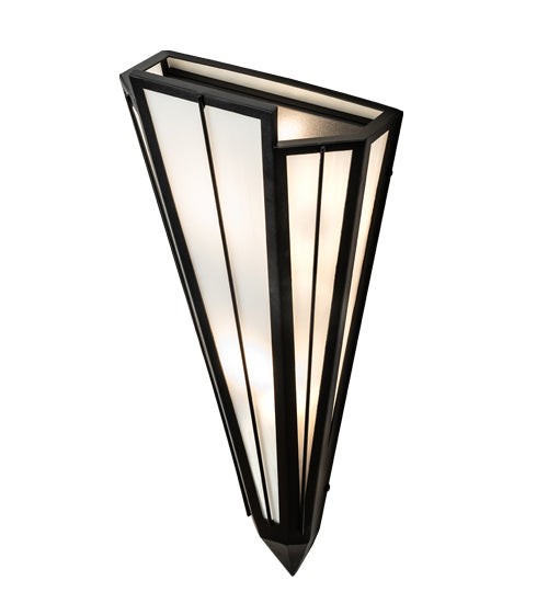 Meyda Lighting Brum 9" 2-Light Textured Black Wall Sconce With White Opal Shade Glass
