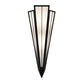 Meyda Lighting Brum 9" 2-Light Textured Black Wall Sconce With White Opal Shade Glass
