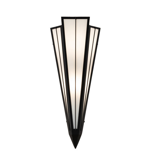 Meyda Lighting Brum 9" 2-Light Textured Black Wall Sconce With White Opal Shade Glass