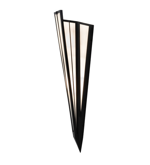 Meyda Lighting Brum 9" 2-Light Textured Black Wall Sconce With White Opal Shade Glass