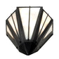 Meyda Lighting Brum 9" 2-Light Textured Black Wall Sconce With White Opal Shade Glass
