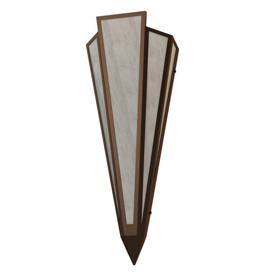 Meyda Lighting Brum 9" 2-Light Timeless Bronze Wall Sconce With Angelwing Idalight Shade