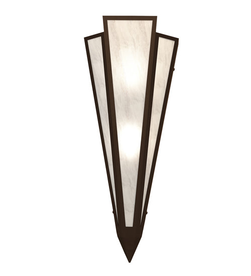 Meyda Lighting Brum 9" 2-Light Timeless Bronze Wall Sconce With Angelwing Idalight Shade