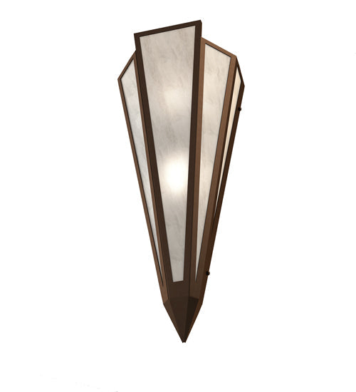 Meyda Lighting Brum 9" 2-Light Timeless Bronze Wall Sconce With Angelwing Idalight Shade