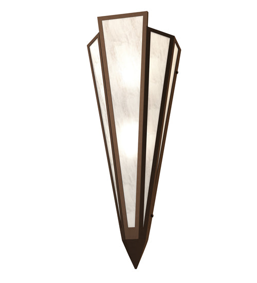 Meyda Lighting Brum 9" 2-Light Timeless Bronze Wall Sconce With Angelwing Idalight Shade