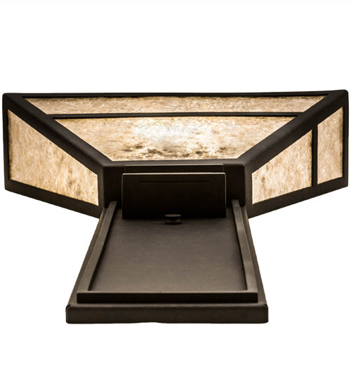 Meyda Lighting Bryce 14" 2-Light Chestnut Wall Sconce With Silver Mica Shade Glass