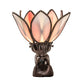 Meyda Lighting Bud 9" Mahogany Bronze Lady Accent Table Lamp With Pink & White Iridescent Shade Glass