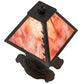 Meyda Lighting Buffalo 15" Textured Black Accent Table Lamp With Burgundy Art Shade Glass