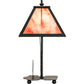 Meyda Lighting Buffalo 15" Textured Black Accent Table Lamp With Burgundy Art Shade Glass