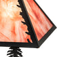 Meyda Lighting Buffalo 15" Textured Black Accent Table Lamp With Burgundy Art Shade Glass