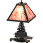 Meyda Lighting Buffalo 15" Textured Black Accent Table Lamp With Burgundy Art Shade Glass