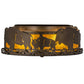 Meyda Lighting Buffalo 16" 2-Light Antique Copper Flush Mount Light With Amber Mica Shade Glass