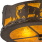 Meyda Lighting Buffalo 16" 2-Light Antique Copper Flush Mount Light With Amber Mica Shade Glass