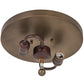 Meyda Lighting Buffalo 16" 2-Light Antique Copper Flush Mount Light With Amber Mica Shade Glass