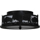 Meyda Lighting Buffalo 16" 2-Light Textured Black Flush Mount Light With White Statuario Idalight Shade Glass