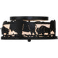 Meyda Lighting Buffalo 16" 2-Light Textured Black Flush Mount Light With White Statuario Idalight Shade Glass