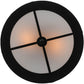 Meyda Lighting Buffalo 16" 2-Light Textured Black Flush Mount Light With White Statuario Idalight Shade Glass