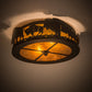 Meyda Lighting Buffalo 16" 2-Light Timeless Bronze Flush Mount Light With Amber Mica Shade Glass