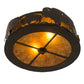 Meyda Lighting Buffalo 16" 2-Light Timeless Bronze Flush Mount Light With Amber Mica Shade Glass