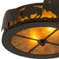 Meyda Lighting Buffalo 16" 2-Light Timeless Bronze Flush Mount Light With Amber Mica Shade Glass