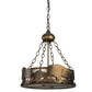 Meyda Lighting Buffalo 16" 3-Light Antique Copper Inverted Pendant Light With Silver Mica Shade Glass