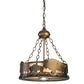 Meyda Lighting Buffalo 16" 3-Light Antique Copper Inverted Pendant Light With Silver Mica Shade Glass