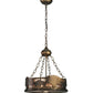 Meyda Lighting Buffalo 16" 3-Light Antique Copper Inverted Pendant Light With Silver Mica Shade Glass