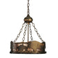 Meyda Lighting Buffalo 16" 3-Light Antique Copper Inverted Pendant Light With Silver Mica Shade Glass