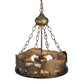 Meyda Lighting Buffalo 16" 3-Light Antique Copper Inverted Pendant Light With Silver Mica Shade Glass