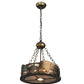 Meyda Lighting Buffalo 16" 3-Light Antique Copper Inverted Pendant Light With Silver Mica Shade Glass