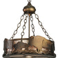 Meyda Lighting Buffalo 16" 3-Light Antique Copper Inverted Pendant Light With Silver Mica Shade Glass