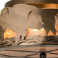 Meyda Lighting Buffalo 16" 4-Light Antique Copper Flush Mount Light With Silver Mica Shade Glass