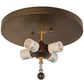 Meyda Lighting Buffalo 16" 4-Light Antique Copper Flush Mount Light With Silver Mica Shade Glass