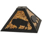Meyda Lighting Buffalo 17" Textured Black Frame With Amber Mica Shade Glass