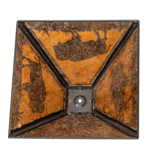 Meyda Lighting Buffalo 17" Timeless Bronze Frame With Amber Mica Shade
