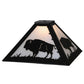 Meyda Lighting Buffalo 17"W x 7"H Textured Black Frame With White Acrylic Shade Glass