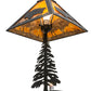 Meyda Lighting Buffalo 21" 2-Light Textured Black Table Lamp With Amber Mica Shade Glass and Lighted Base