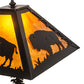 Meyda Lighting Buffalo 21" 2-Light Textured Black Table Lamp With Amber Mica Shade Glass and Lighted Base