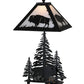 Meyda Lighting Buffalo 21" 2-Light Textured Black Table Lamp With White Acrylic Shade Glass
