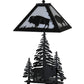 Meyda Lighting Buffalo 21" 2-Light Textured Black Table Lamp With White Acrylic Shade Glass
