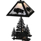 Meyda Lighting Buffalo 21" 2-Light Textured Black Table Lamp With White Acrylic Shade Glass