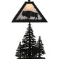 Meyda Lighting Buffalo 21" 2-Light Textured Black Table Lamp With White Acrylic Shade Glass