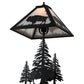Meyda Lighting Buffalo 21" 2-Light Textured Black Table Lamp With White Acrylic Shade Glass